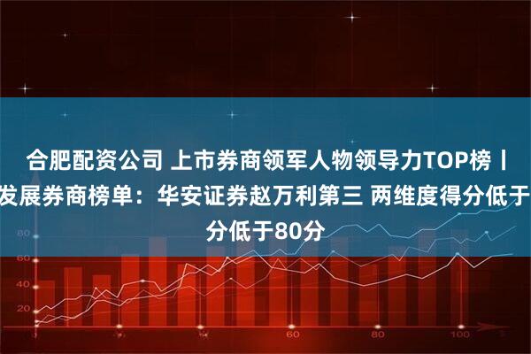 合肥配资公司 上市券商领军人物领导力TOP榜丨成长发展券商榜单：华安证券赵万利第三 两维度得分低于80分